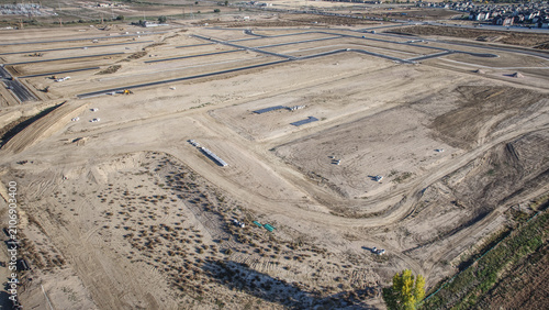 Obraz na plátně earthworks as new land is developed for residential zoning in weld county