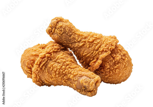 Crispy fried chicken pieces isolated
