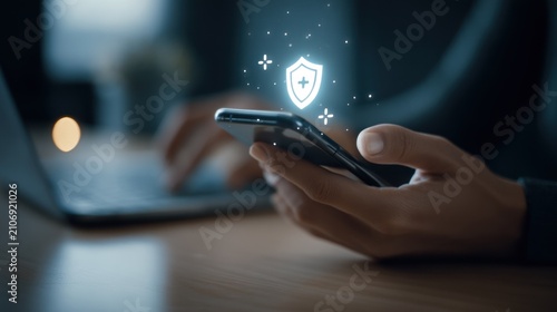 Smartphone security concept illustration