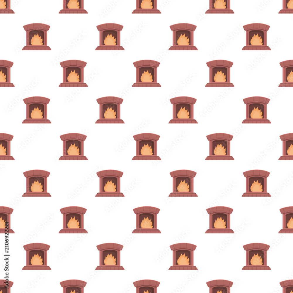 Obraz premium Repeating fireplaces creating a seamless pattern for various design needs