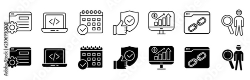 Photos Software testing icon set