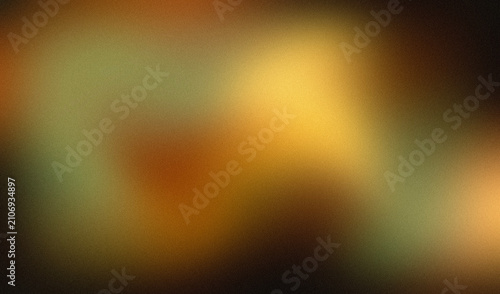 Valokuva Abstract moody warm ocher aura gradient background with sage green accents and v