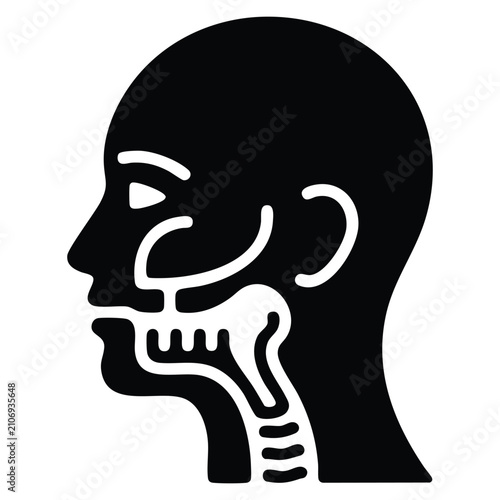 фотографія Oral cavity pharynx and esophagus glyph icon upper section of alimentary canal s