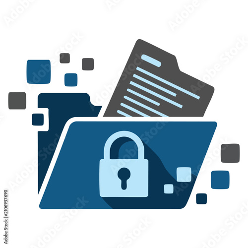Private document icon with vector file logo design suitable for confidential archive and data security themes