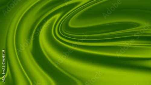Schilderij op canvas Abstract green liquid wave background with smooth flowing curves