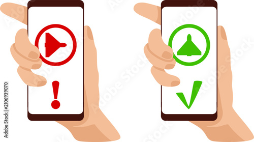 Cuadro en lienzo Air raid siren icon, danger warning, war, state emergency alert system