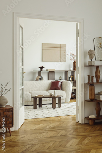 Elegant Interior Scene with Open Doorway