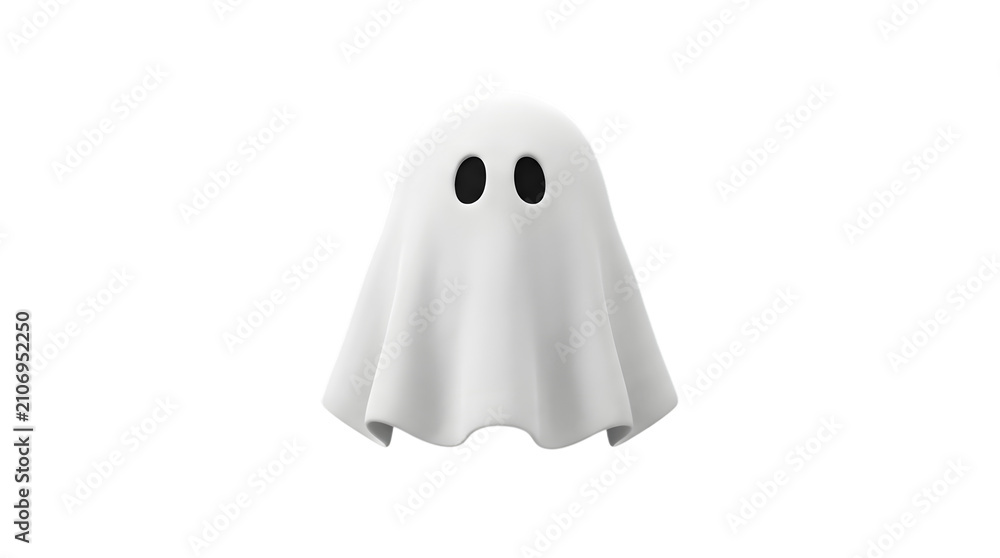 Fototapeta premium Friendly halloween ghost 3d render for spooky season decorations designs