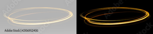 Canvastavla Abstract gold neon energy ring with glowing circular light trail futuristic prem