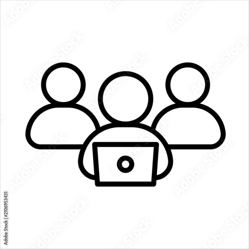 Tableau sur toile Workgroup icon line vector illustration