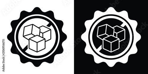 Obraz na płótnie Sugar free rosette stamp vector icon set