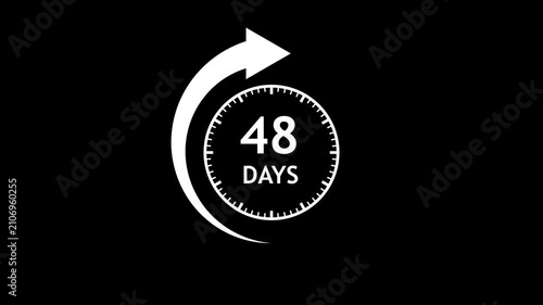 Countdown Timer Graphic with Circular Arrow Animation and 48 Days Text Overlay