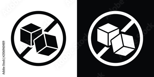Cuadro en lienzo No sugar allowed prohibition sign icon featuring a crossed-out sugar cube inside a circle