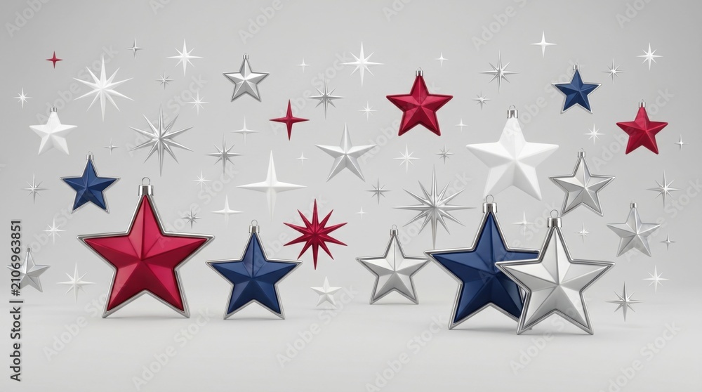 Obraz premium Colorful stars and sparkles floating in space background
