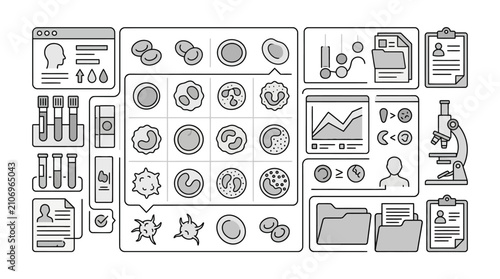 Photos Hematology Blood Analysis Infographic Icon Set