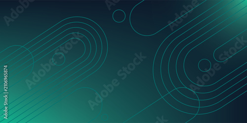 Cuadro en lienzo High-speed digital technology with a blue-green background, cyber and nano information, abstract communication, future innovative technology data, internet network connections