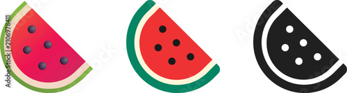 Foto Watermelon fruit icon set