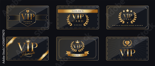 Foto Elegant black and gold vip cards collection with luxury designs