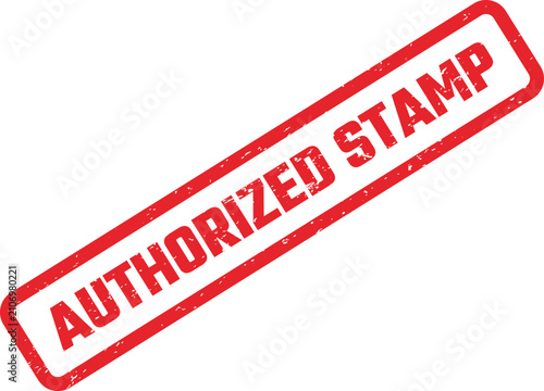 Photography Authorized stamp in red for official permission and successful endorsement of cr