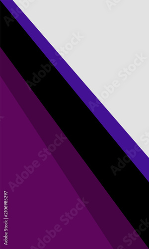 Quadro su tela Abstract diagonal stripes in shades of purple and black on a light background fo