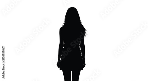 Photos Female figure silhouette against a white background a stark and minimalist repre
