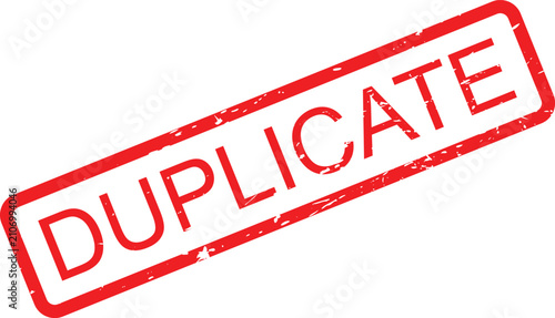 Bild auf Leinwand Duplicate red grunge rubber stamp text marking a copy or additional version of a