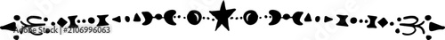 Decorative hand drawn divider borders ornamental line with elegant border and star for page decoration