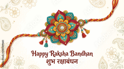 Decorative Rakhi Handmade Vector Illustration Isolated