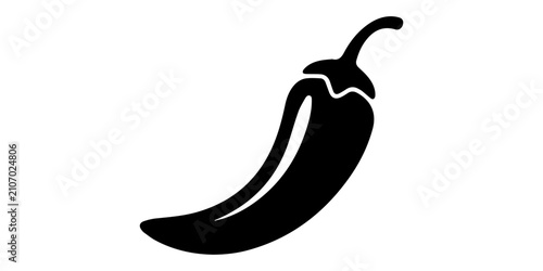 Foto Black silhouette chili pepper icon set showing spicy vegetable designs culinary