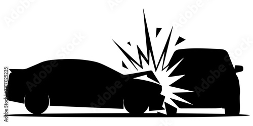 Foto A dramatic illustration of a car crash and high-speed collision accident showing