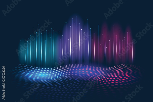abstract blue background with equalizer