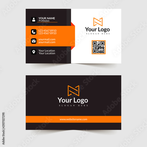 Modern Professional Business Card Design Template with Clean Corporate Branding Layout, Visiting Card Mockup Design Template