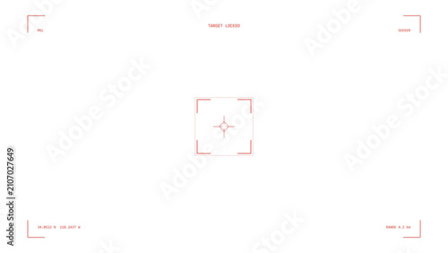 Missile target lock viewfinder HUD, transparent overlay