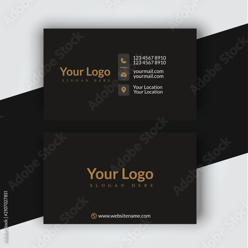 Modern Professional Business Card Design Template with Clean Corporate Branding Layout, Visiting Card Mockup Design Template