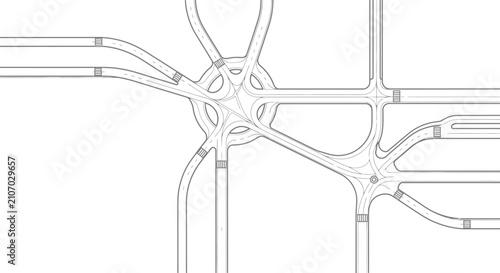 Complex road intersection network and highway interchange abstract design