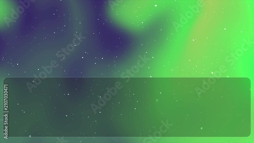Abstract background featuring vibrant green and purple northern lights with a dark rectangular copy space area.