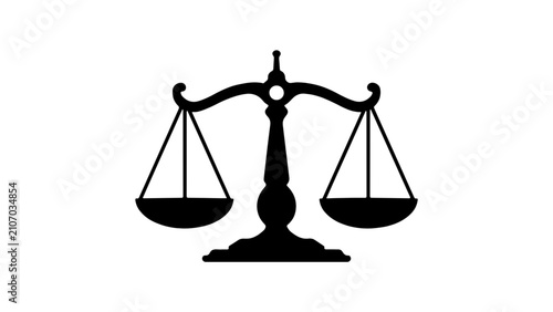 Fotografía Classic Scales of Justice Silhouette Icon for Law and Court Design