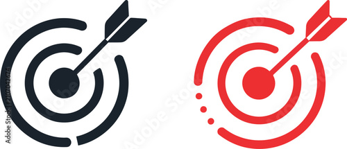 Target Arrow Bullseye Icon Vector Illustration, Business Goal and Success Strategy Concept