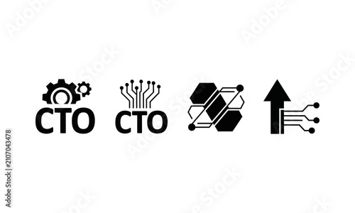 Chief Technology Officer (CTO) business icons.