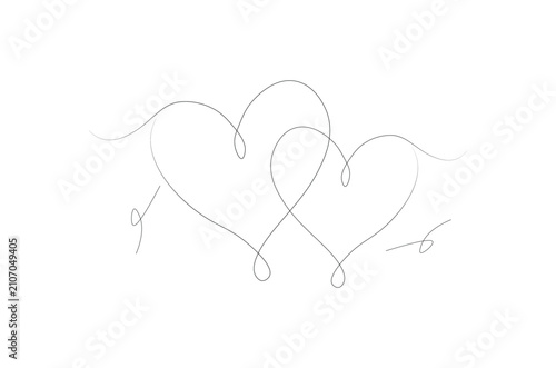 Heart outline design beautiful black