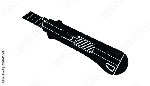 Black folding pocket knife with spring mechanism