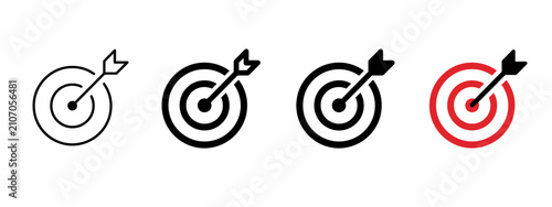 Target Archery Arrow Goal Business Strategy Icon Set