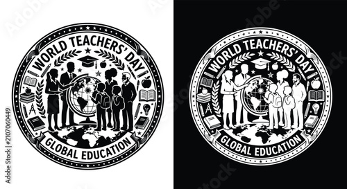 World Teachers Day emblem celebrating global education and the importance of teachers worldwide