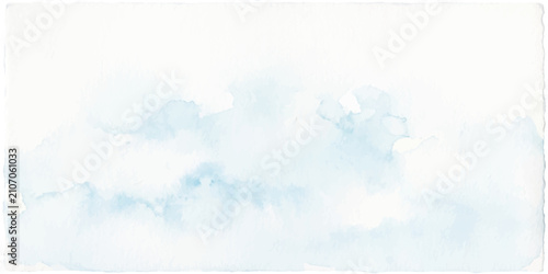 Obraz na płótnie Abstract Blue Watercolor Sky Background with Soft White Clouds Bright Summer Clo