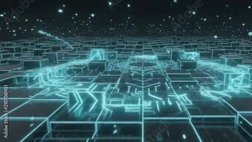Cubes Grid Landscape & Synthwave Grid Tunnel Loop