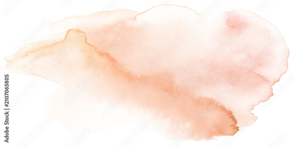 Fototapeta premium Soft peach watercolor paint texture brush