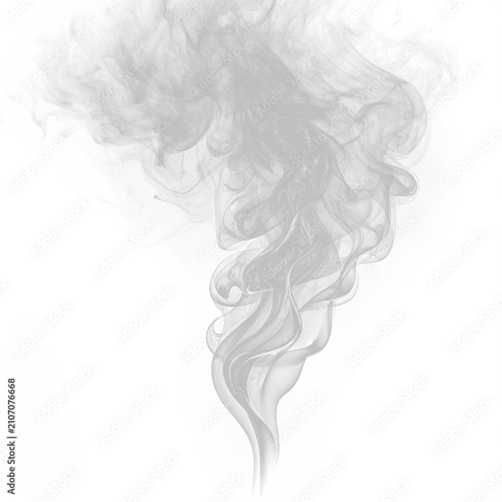 Fototapeta premium Grey smoke swirl rising in the air