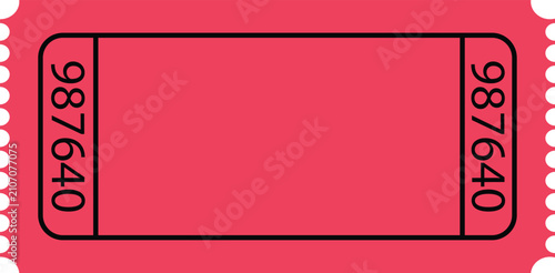 Blank Pink Ticket with Numbers illustration