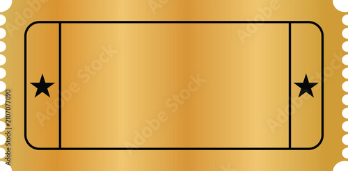 Blank Golden Ticket with Stars illustration