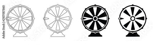 Tablou pe pânză Spin Wheel of Fortune Icons Collection for Lucky Draw, Giveaway, Reward and Casi